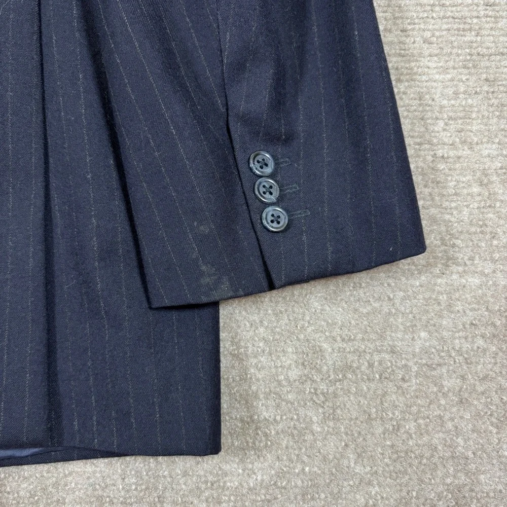 Burberrys Navy Pinstriped Wool Cashmere Blazer Men's Size EU 52R‎ / US 42R